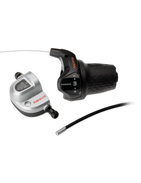 Drehgriffschalter 3 fach Shimano Nexus SL-3S42E mit Kabeln und Klickbox - Schwarz (Werkstattverpackung)
