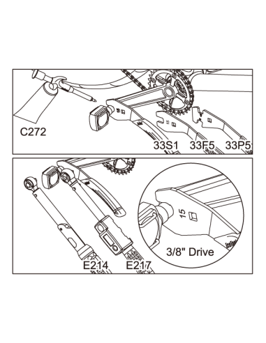 Pedalschlüssel  IceToolz 33S1 15mm