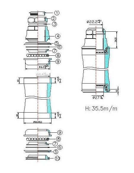 Steuersatz Tecora 1" semi-integriert - Schwarz