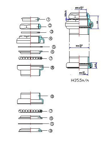 Steuersatz Tecora 1" +1-1/8" 22,2-25,0-30,0