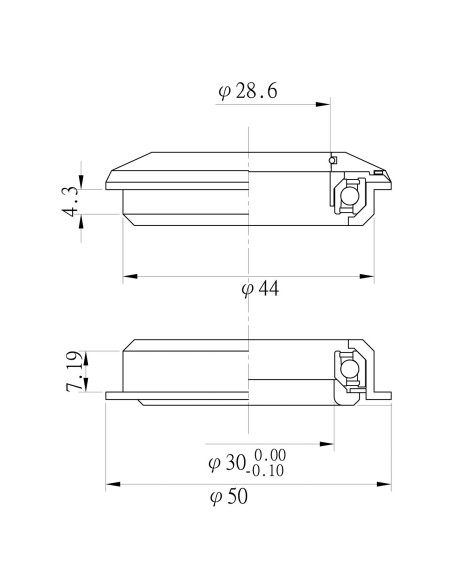 Steuersatz 1-1/8 Semi-integriert - alu Schwarz