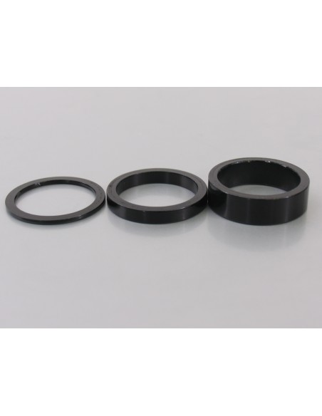 Distanzringe 1-1/8" (ø28.6) 3-teilig 2/5/10mm Schwarz