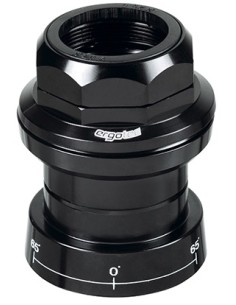 Steuersatz Ergotec A118GC-ES 1 1/8" mit Gewinde und 65° Lenkerblock - Schwarz