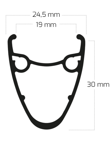 Felge Ryde Dutch 19 - 28" / 622 x 19C Aluminium 36 Löcher Scheibe - Schwarz