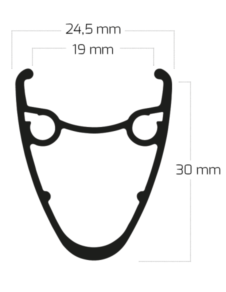 Felge Ryde Dutch 19 - 28" / 622 x 19C Aluminium 36 Löcher Scheibe - Schwarz