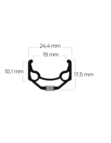 Felge Ryde ZAC 19 26" / 559 x 19C Aluminium 32 Löcher 14G - Schwarz
