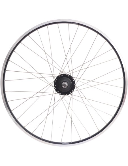 Hinterrad 28" Nexus 8 Rollenbremsnabe mit schwarzer Felge und Edelstahlspeichen