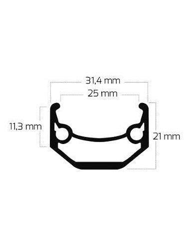 Felge Ryde Andra 40 27.5" 650B / 584 x 25C aluminium 36 Löcher Scheibe 14G - Schwarz
