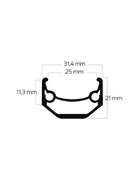 Felge Ryde Andra 40 27.5" 650B / 584 x 25C aluminium 36 Löcher Scheibe 14G - Schwarz