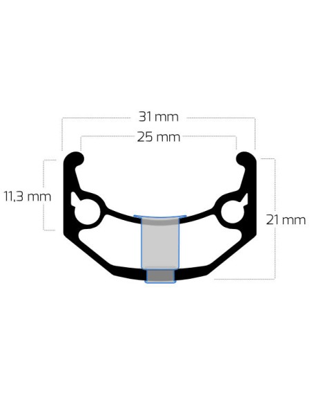 Felge Ryde ZAC Big Bull 28/29"/ 622 x 25C Aluminium - 36 Löcher 14G - Schwarz