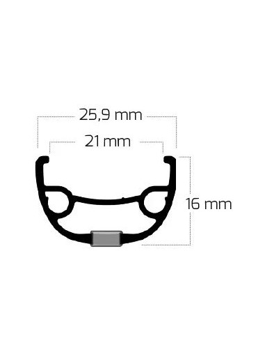 Felge Ryde Rival 21 Disc 27,5" / 584 x 21C Aluminium 32 Löcher 14G - Schwarz