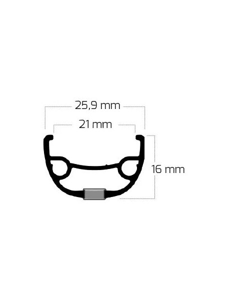 Felge Ryde Rival 21 Disc 27,5" / 584 x 21C Aluminium 32 Löcher 14G - Schwarz