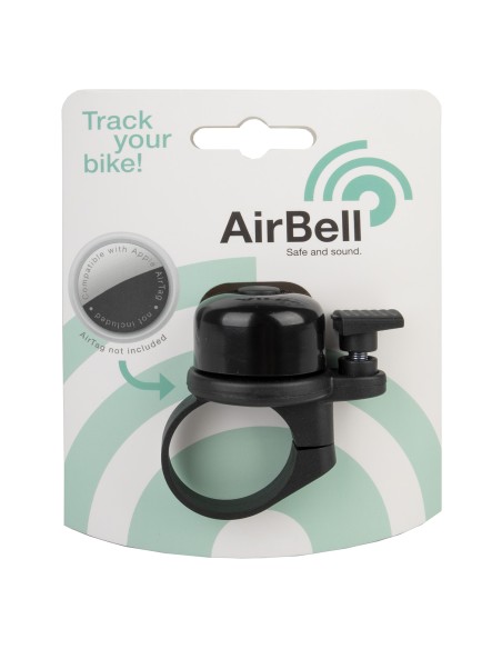 Airbell Fahrradklingel mit AirTag Halter ø31.8mm - Schwarz