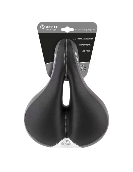 Fahrradsattel Velo Newport Gemini mit O-zone und Memory-Schaum - Schwarz
