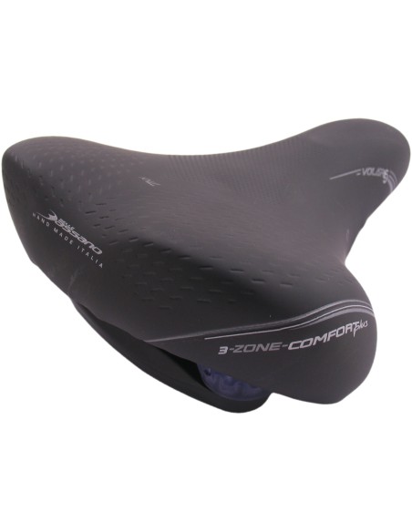 Fahrradsattel Selle Bassano Volare XXL BigCity mit Elastomer-Dämpfung - Schwarz
