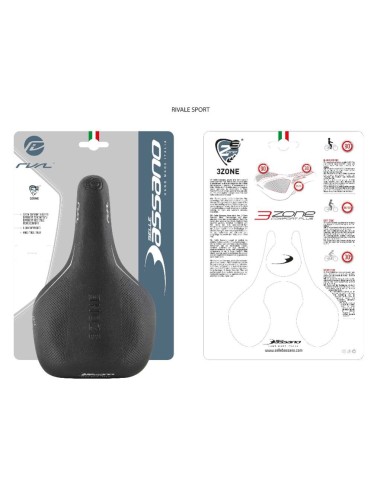 Fahrradsattel Selle Bassano Rivale 3zone Sport - Schwarz