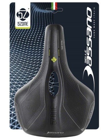 Fahrradsattel Selle Bassano Suprema 5zone EL Damen mit Elastomer-Dämpfung - Schwarz