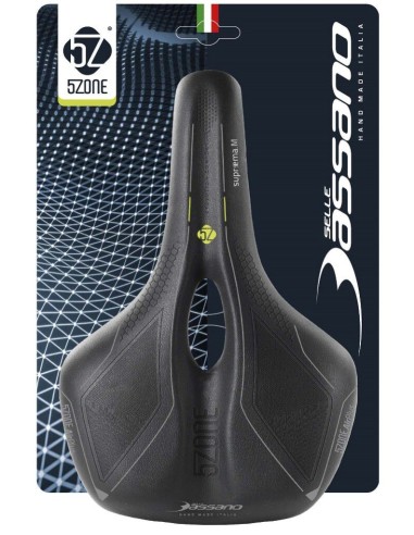 Fahrradsattel Selle Bassano Suprema 5zone EL Herren mit Elastomer-Dämpfung - Schwarz