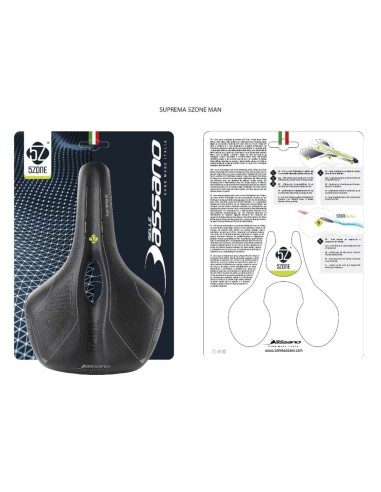 Fahrradsattel Selle Bassano Suprema 5zone EL Herren mit Elastomer-Dämpfung - Schwarz