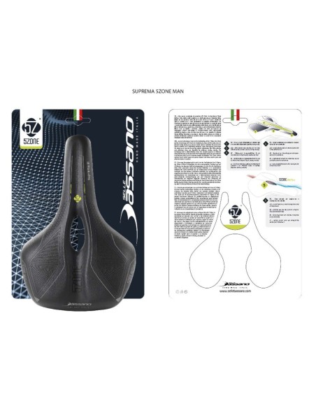 Fahrradsattel Selle Bassano Suprema 5zone EL Herren mit Elastomer-Dämpfung - Schwarz