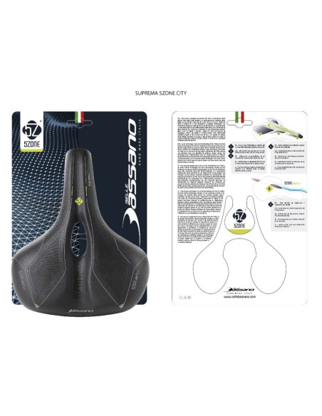 Fahrradsattel Selle Bassano Suprema 5zone EL City mit Elastomer-Dämpfung - Schwarz