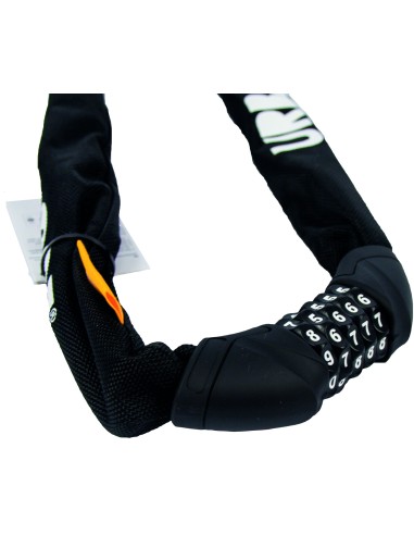 Kettenschloss mit Zahlencode Urban Proof Ø8mm x 100cm - Schwarz