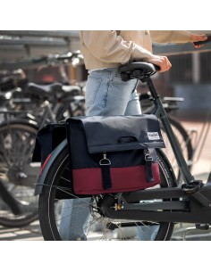 Recycelte Doppelpacktasche Urban Proof 40 Liter - Burgunderrot/Grau