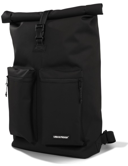 Recycelte Shopper-Fahrradtasche Urban Proof Rolltop Backpack 20 Liter 34 x 13 x 46 cm   Schwarz