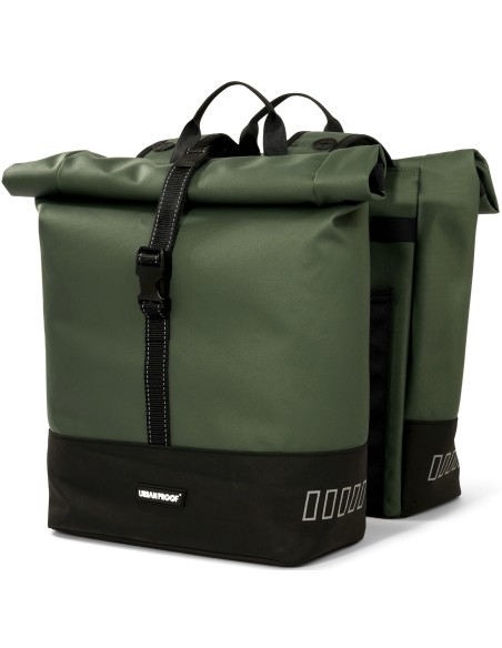 Recycelte Doppelpacktasche Urban Proof Rolltop 38 Liter 30 x 15 x 42 cm - Grün