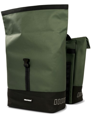 Recycelte Doppelpacktasche Urban Proof Rolltop 38 Liter 30 x 15 x 42 cm - Grün