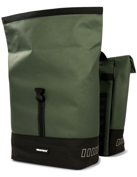 Recycelte Doppelpacktasche Urban Proof Rolltop 38 Liter 30 x 15 x 42 cm - Grün