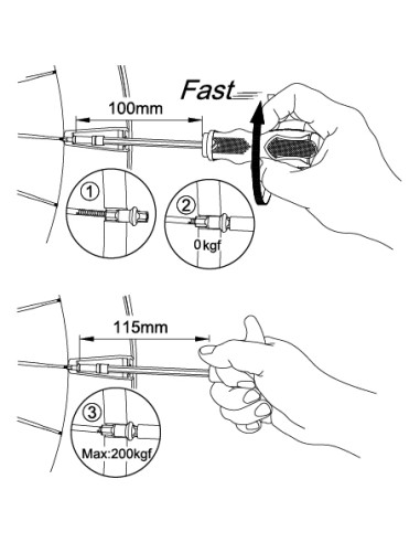 Speichenschlüssel Satz IceToolz 12D5 für 3,6 mm Vierkantnippel (12D3 + 12D7)