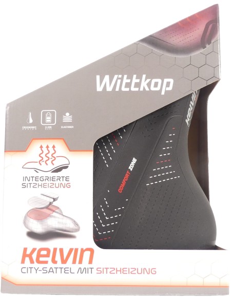 Fahrradsattel Wittkop Kelvin Accu mit Sattelkloben - Schwarz