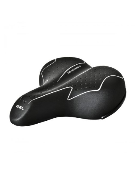 Fahhradsattel Wittkop Big Classic Gel mit Sattelkloben - Schwarz