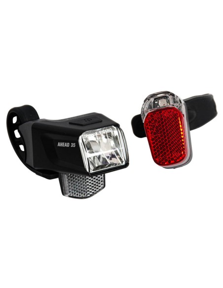 Scheinwerfer Led Büchel "Ahead 35 + Rücklicht Z-Fire Micro - Schwarz