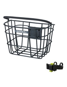 Fahrradkorb für Vorne Basil Bremen Alu KF mit Lenkerhalter 28 x 37 x 26 cm - Schwarz