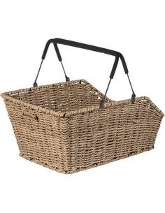 Fahrradkorb für Hinten Basil Cento Rattan Look mit MIK-System 47 x 34 x 26 cm - Seagrass