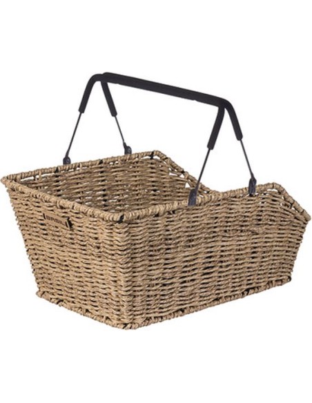 Fahrradkorb für Hinten Basil Cento Rattan Look mit MIK-System 47 x 34 x 26 cm - Seagrass