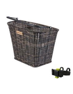 Fahrradkorb für Vorne Basil Bremen Rattan Look mit KF Lenkerhalter 27 x 35 x 29 cm - Nature Brown