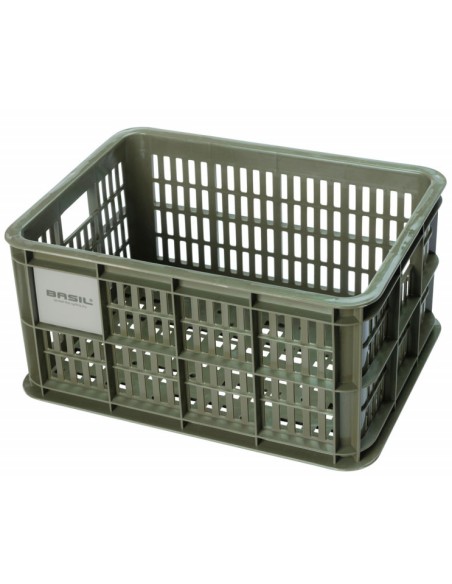Recycelter Fahrradkasten Basil Crate S 17.5 Liter 29 x 39 x 20 cm - Moss Green