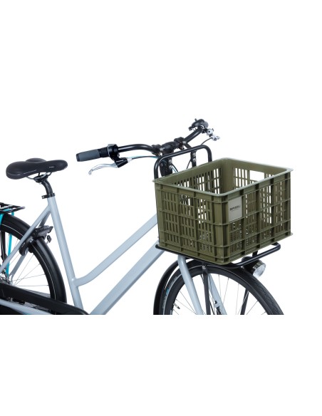 Recycelter Fahrradkasten Basil Crate M 29,5 Liter 35 x 45 x 25 cm - Moss Green