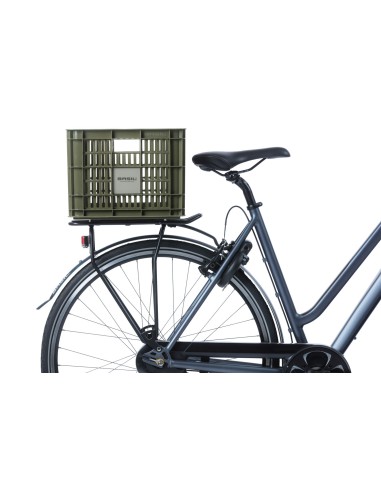 Recycelter Fahrradkasten Basil Crate M 29,5 Liter 35 x 45 x 25 cm - Moss Green