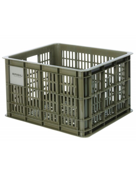 Recycelter Fahrradkasten Basil Crate M 29,5 Liter 35 x 45 x 25 cm - Moss Green