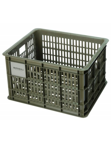 Recycelter Fahrradkasten Basil Crate M 29,5 Liter 35 x 45 x 25 cm - Moss Green