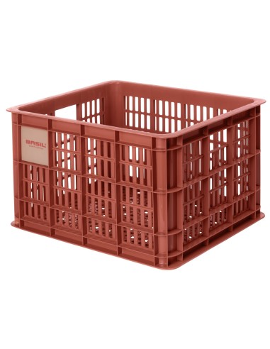 Recycelter Fahrradkasten Basil Crate M 29,5 Liter 35 x 45 x 25 cm - Terra Red