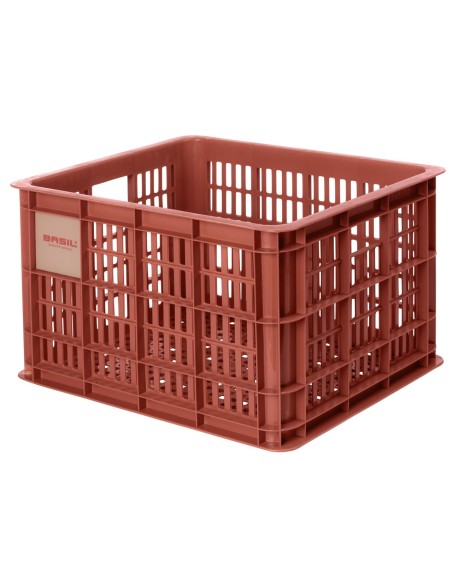 Recycelter Fahrradkasten Basil Crate M 29,5 Liter 35 x 45 x 25 cm - Terra Red