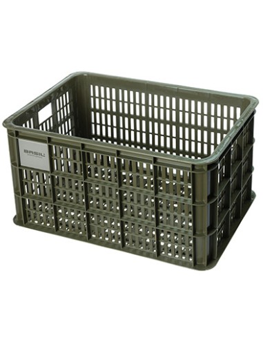 Recycelter Fahrradkasten Basil Crate L 40,0 Liter 39 x 49 x 26 cm - Moss Green
