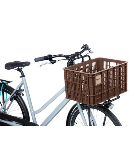 Recycelter Fahrradkasten Basil Crate L 40,0 Liter 39 x 49 x 26 cm - Chocolate Brown