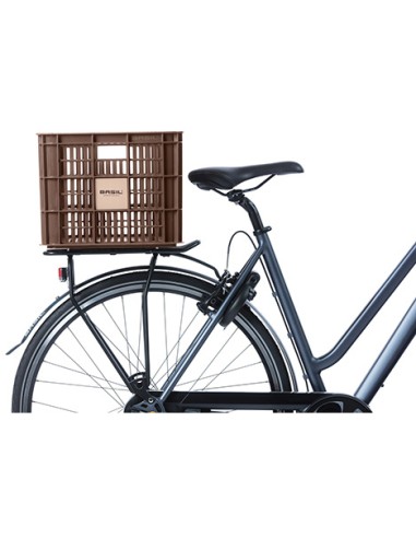 Recycelter Fahrradkasten Basil Crate L 40,0 Liter 39 x 49 x 26 cm - Chocolate Brown