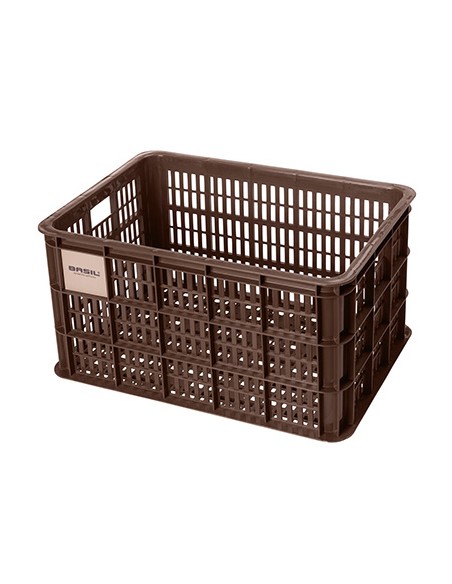 Recycelter Fahrradkasten Basil Crate L 40,0 Liter 39 x 49 x 26 cm - Chocolate Brown